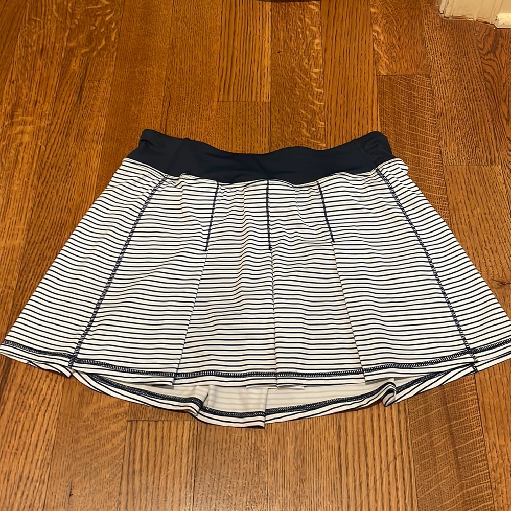 Blue and white striped tennis skirt!